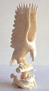 Eagle and Dogs - Ivory Carving